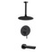Matte Black Tub and Shower Faucet Set With 8